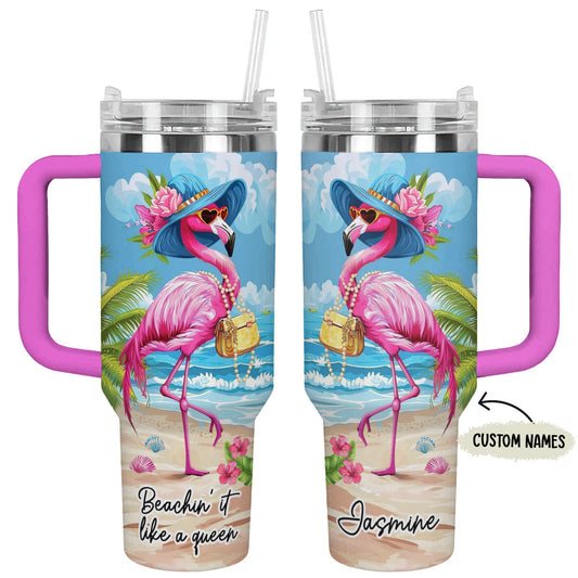 Gobelet Shineful personnalisé Reine Flamant rose