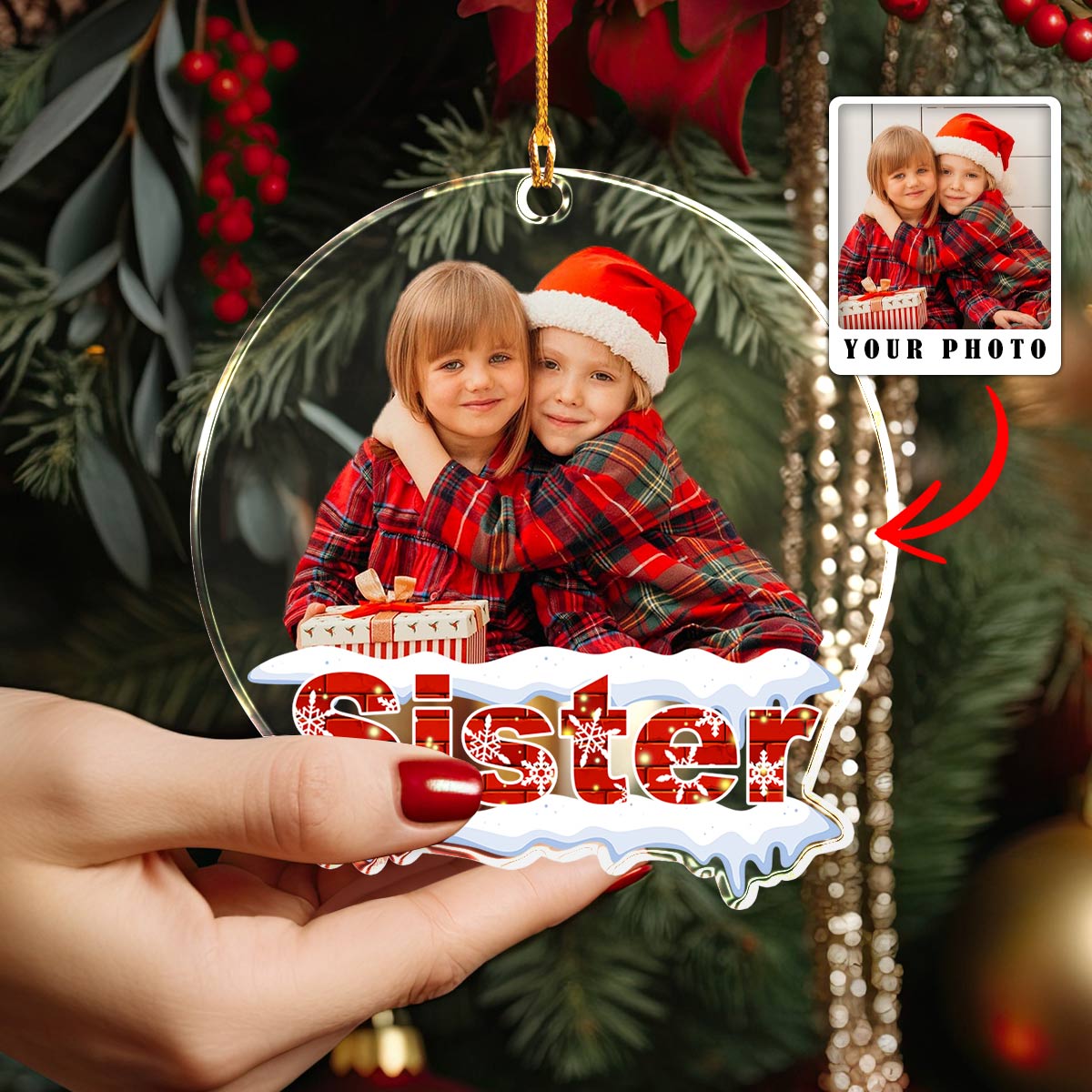 Shineful Decoration Ornament Upload Photo Christmas Family Personalized