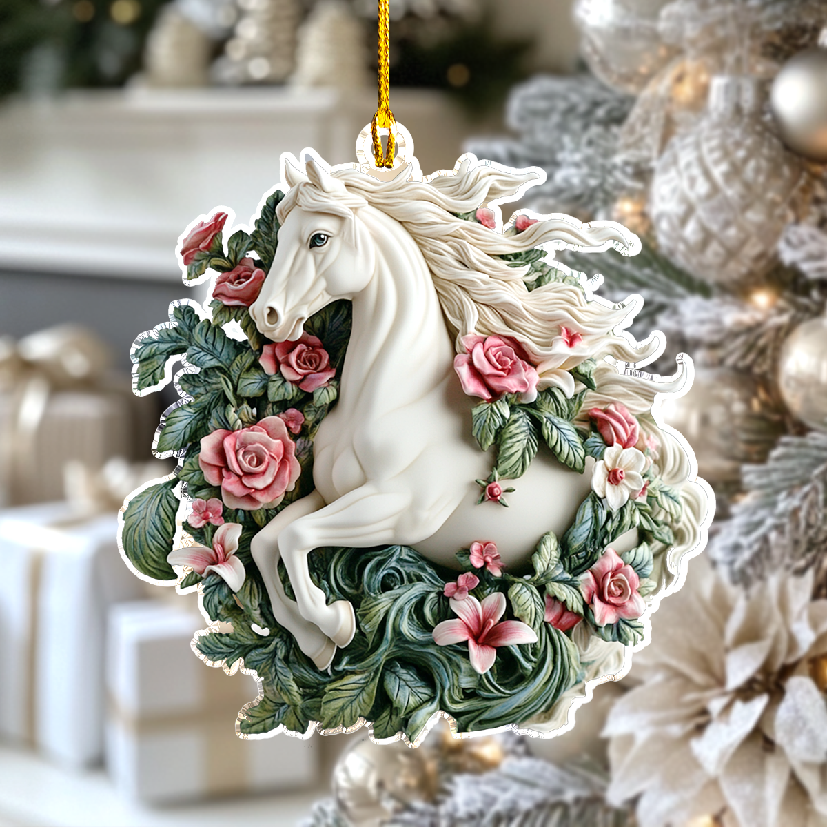 Shineful 2D Acrylic Ornament Majestic Blooms Horse