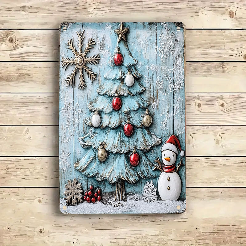 Shineful 2D Metal Sign Merry Snowman Christmas