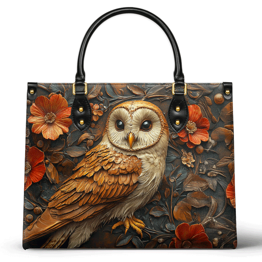 Glänzende Ledertasche - Autumn Majesty Owl