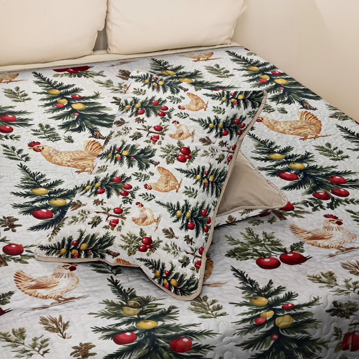 Shineful All Season Quilt 3-Piece Set Festive Rooster Dreams