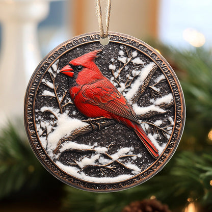 Shineful 2D Acrylic Ornament - Winter Cardinal