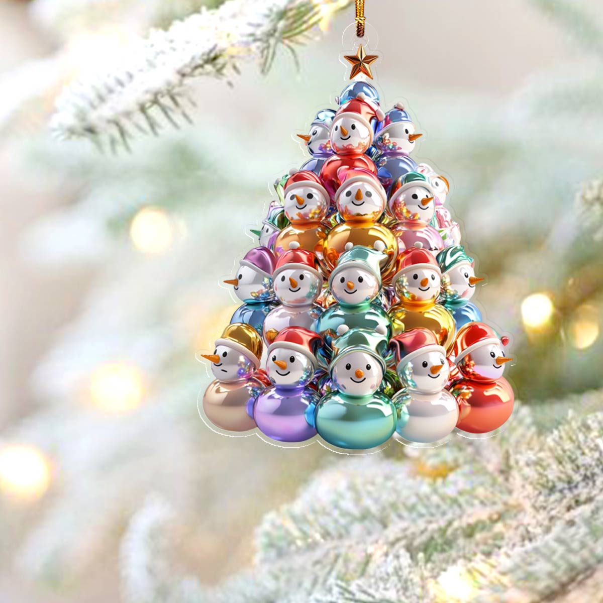 Shineful 2D Acrylic Ornament Pretty Snowmen