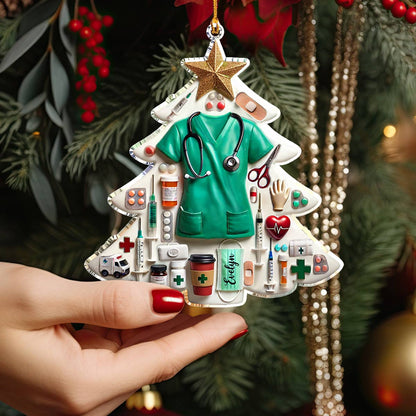 Shineful 2D Acrylic Ornament Personalized Christmas Tree Nurselife