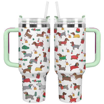 Shineful Tumbler Christmas Dachshund Cheer