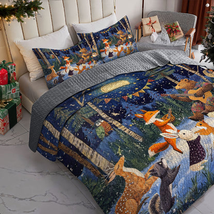 Shineful All Season Quilt 3-Piece Set Forest Festival Night