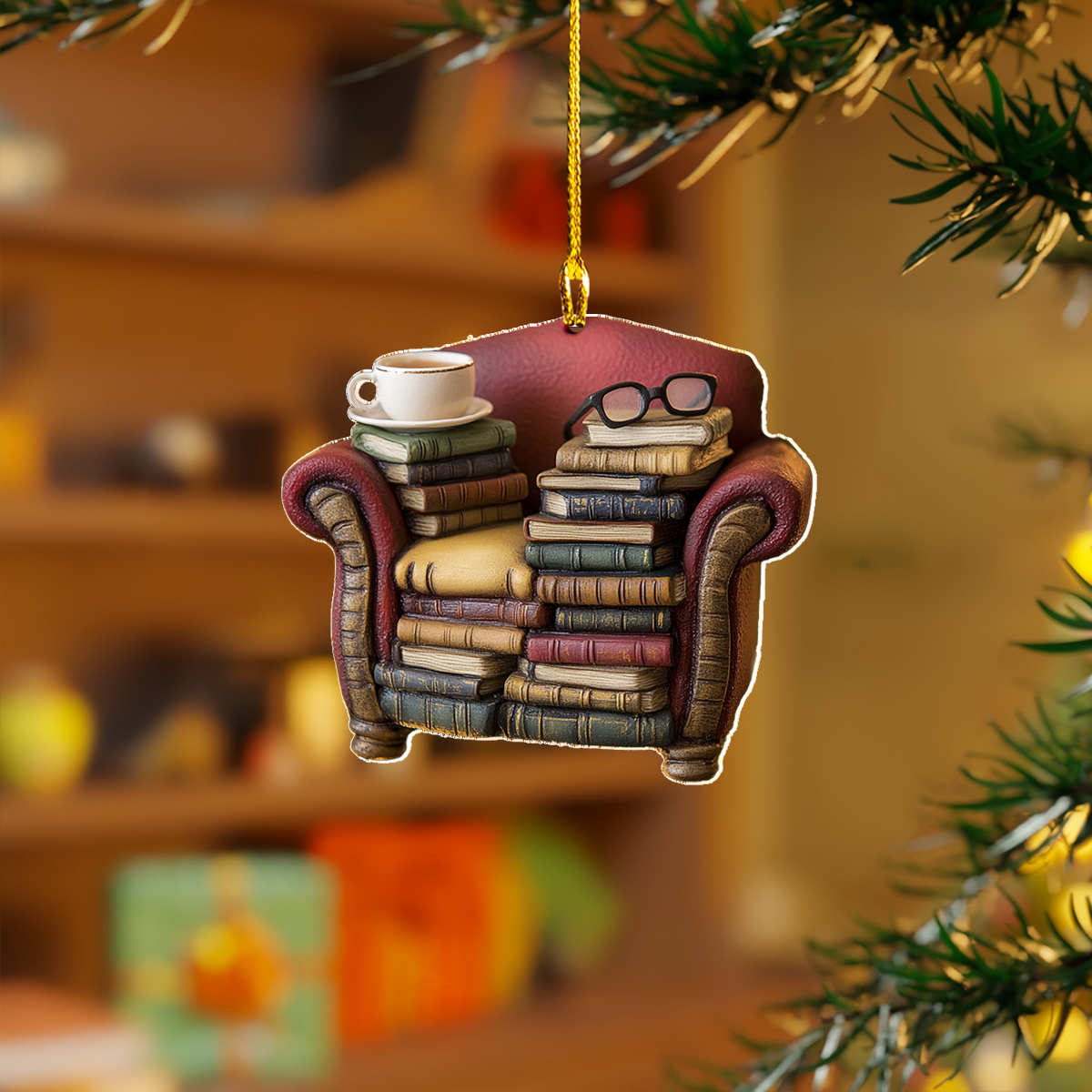 Shineful 2D Acrylic Ornament - Bibliophile’s Haven