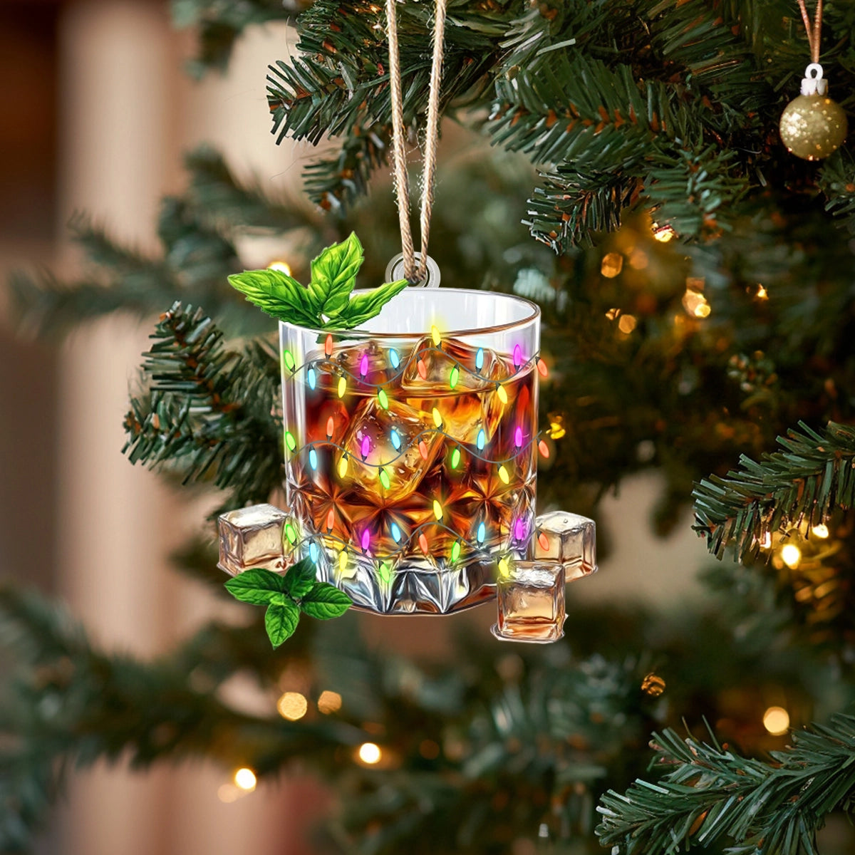 Glänzendes Acryl-Ornament „Sparkling Spirits“ Whiskey