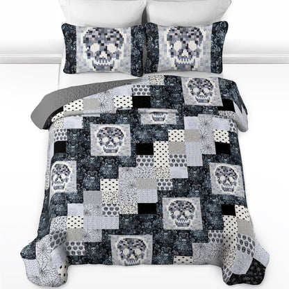 Shineful All Season Quilt 3-teiliges Set Vintage Skull