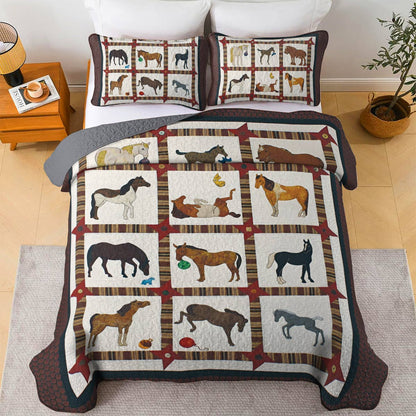 Shineful All Season Quilt 3-Piece Set Equine Classics