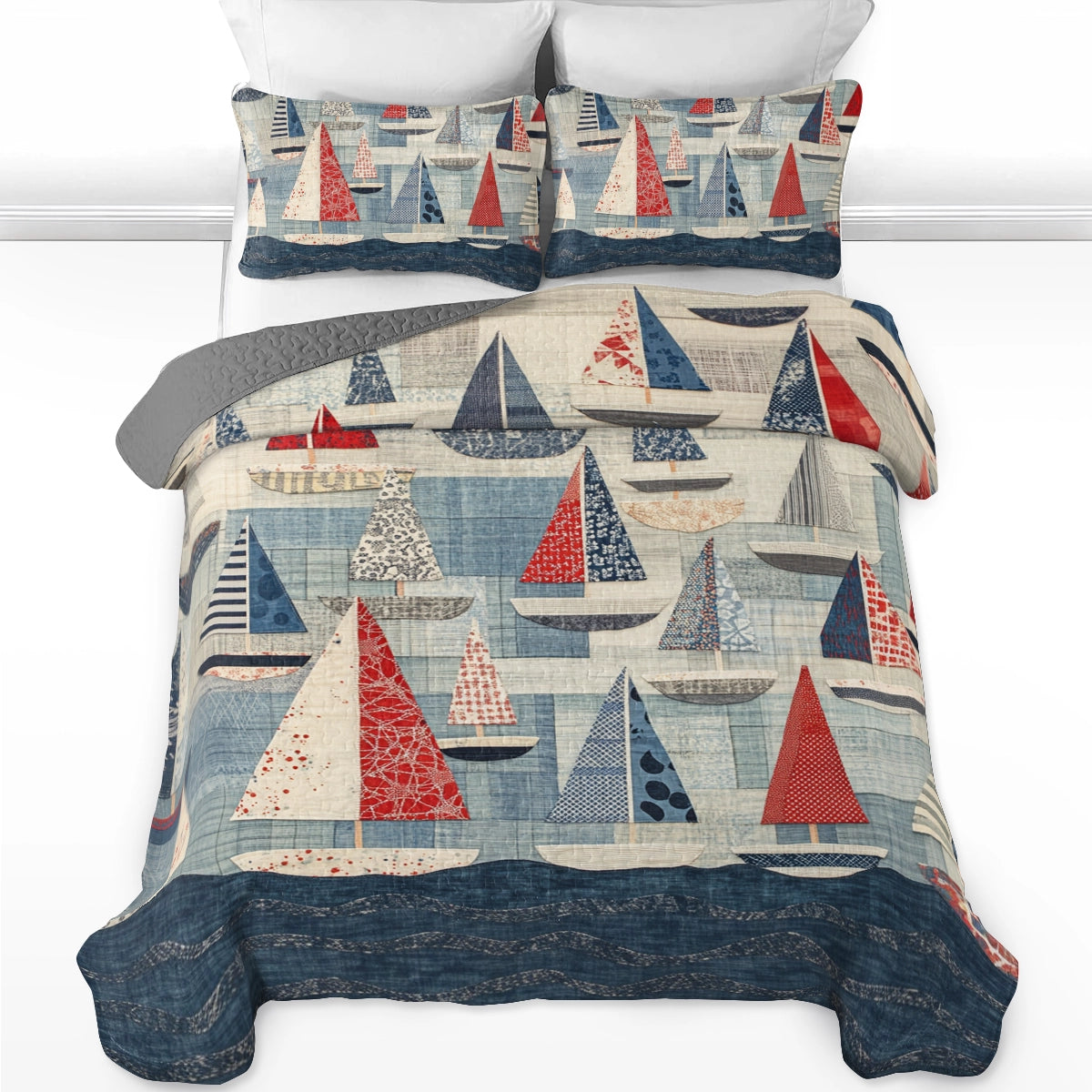 Shineful All Season Quilt 3-Piece Set Sailing Adventure