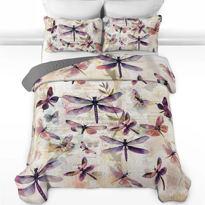 Shineful All Season Quilt 3-Piece Set Dragonfly Dreams