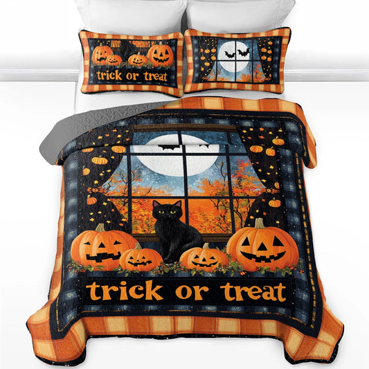 Shineful All Season Quilt 3-Piece Set Halloween Midnight Mischief