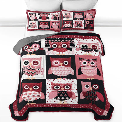 Shineful All Season Quilt 3-Piece Set Cozy Owl