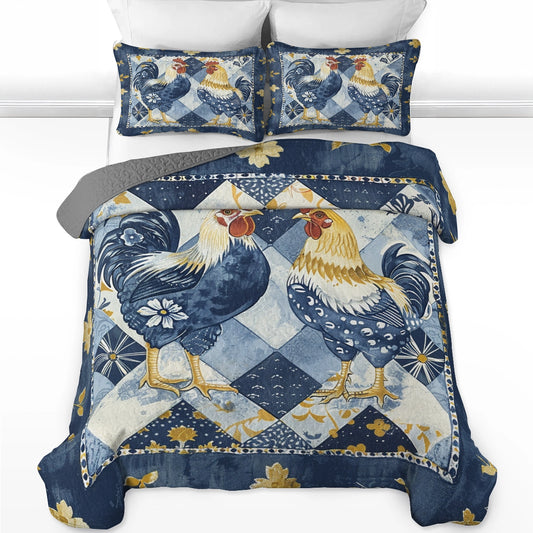 Shineful All Season Quilt 3-Piece Set Sunny Rooster