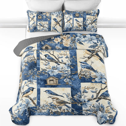 Shineful All Season Quilt 3-Piece Set Bluebird Serenade