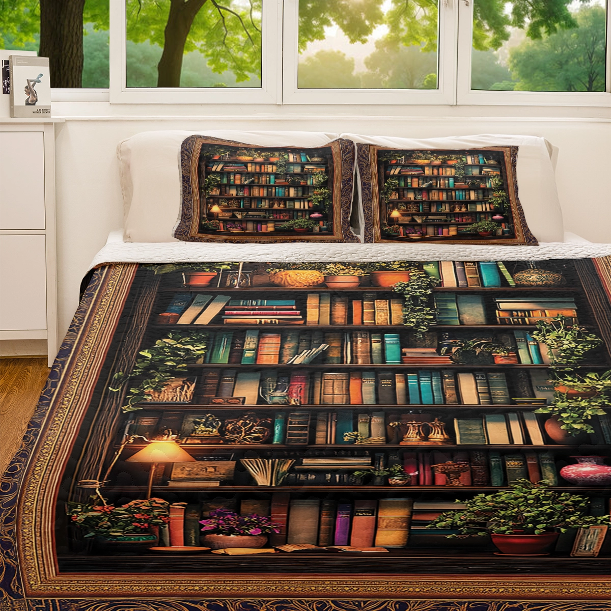 Shineful All Season Quilt 3-Piece Set - Book Nook