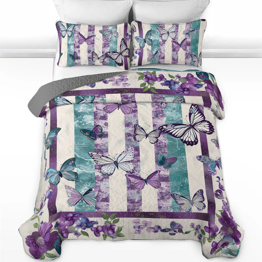 Shineful All Season Quilt 3-Piece Set Butterfly Bliss