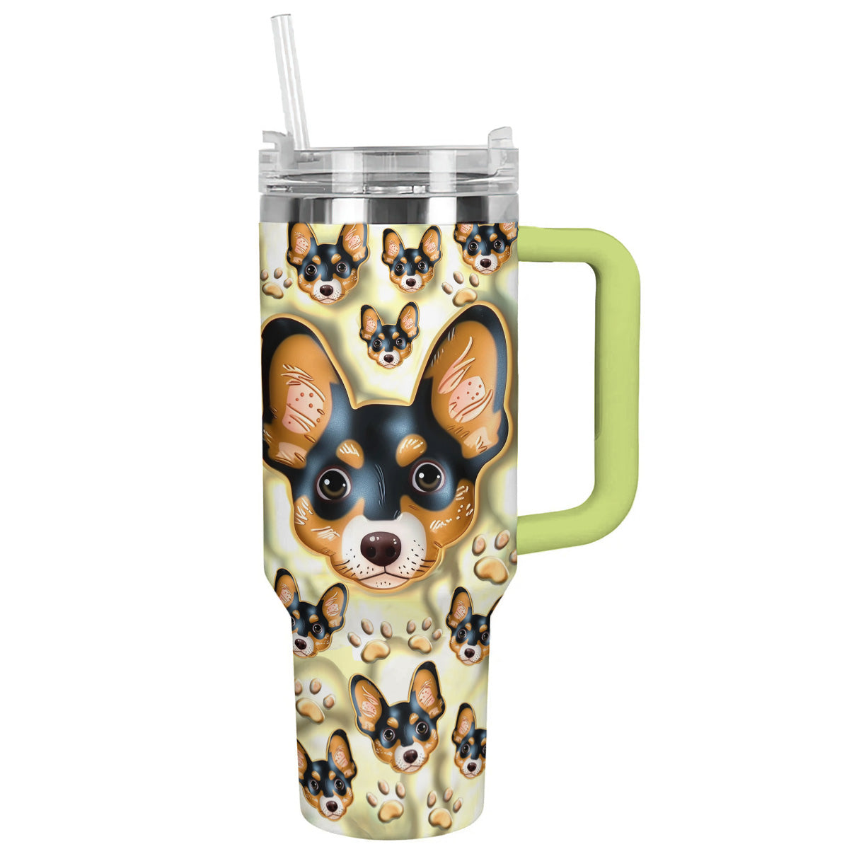 40 Oz Dachshund Shineful™ Tumbler Dachshunds 3D Nl09 Green 40Oz