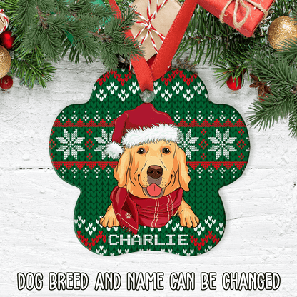 Shinefulgift® Christmas Dog Name - Personalized Custom Aluminum Ornament