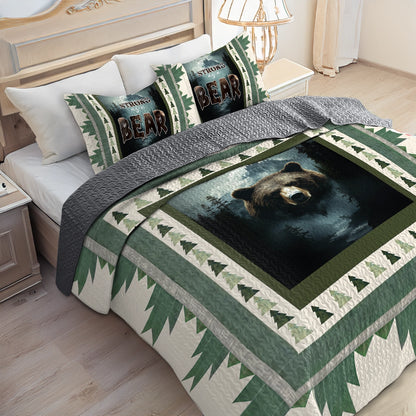 Shineful All Season Quilt 3-Piece Set - Forest Guardian Bear