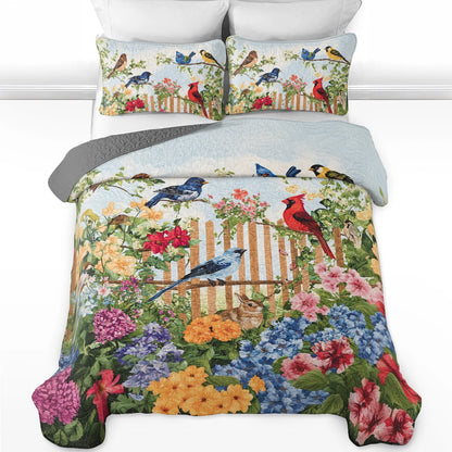 Shineful All Season Quilt 3-Piece Set Bird Melody