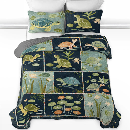 Shineful All Season Quilt 3-Piece Set Turtle Harmony