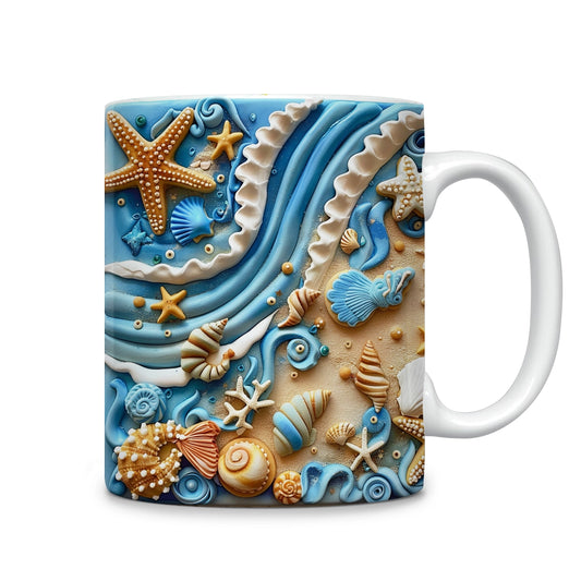 Glänzende Keramiktasse „Seashore Splendor“