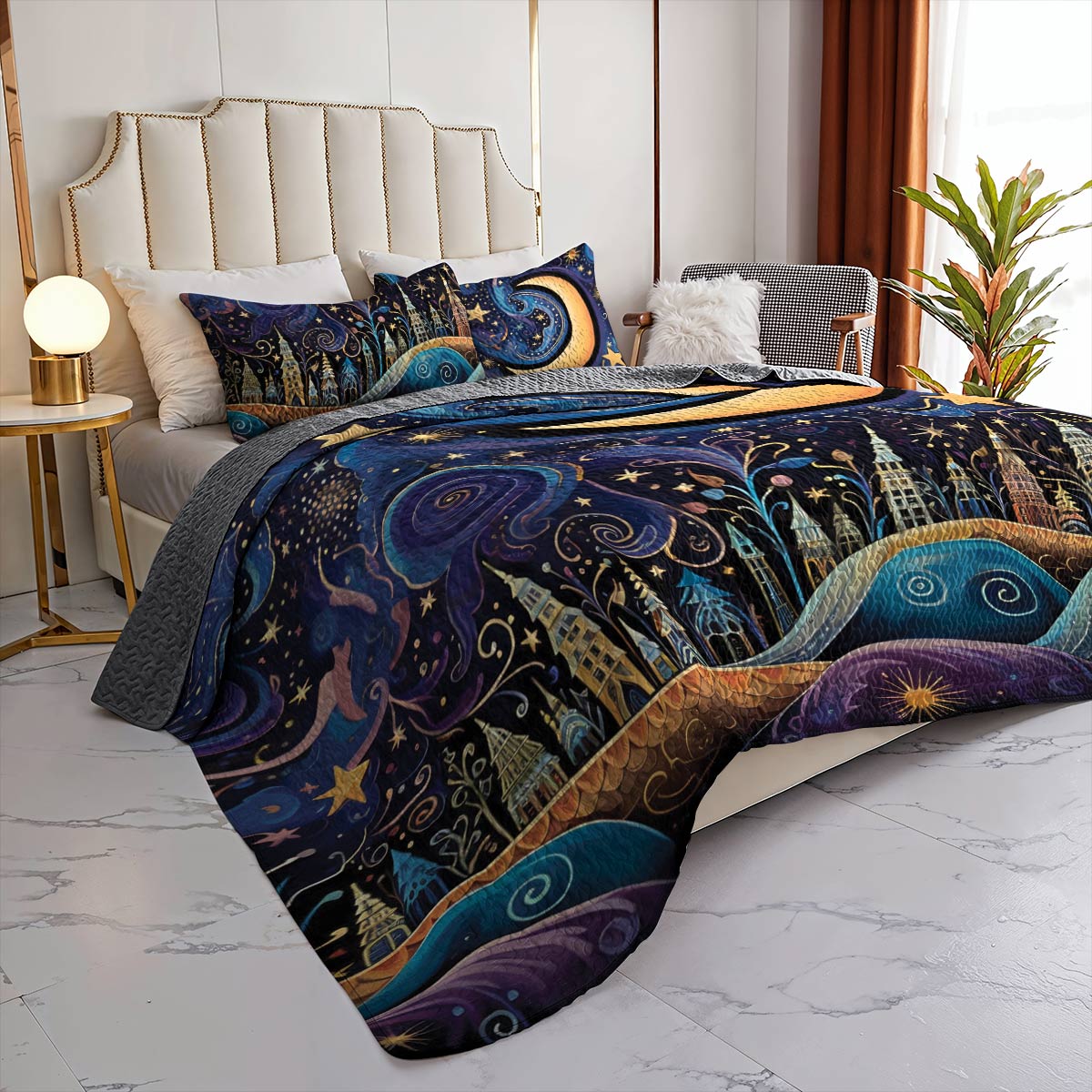 Shineful All Season Quilt 3-Piece Set Starry Night