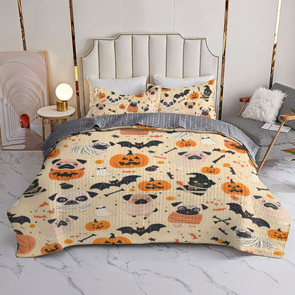 Shineful All Season Quilt 3-Piece Set Pug Mummy