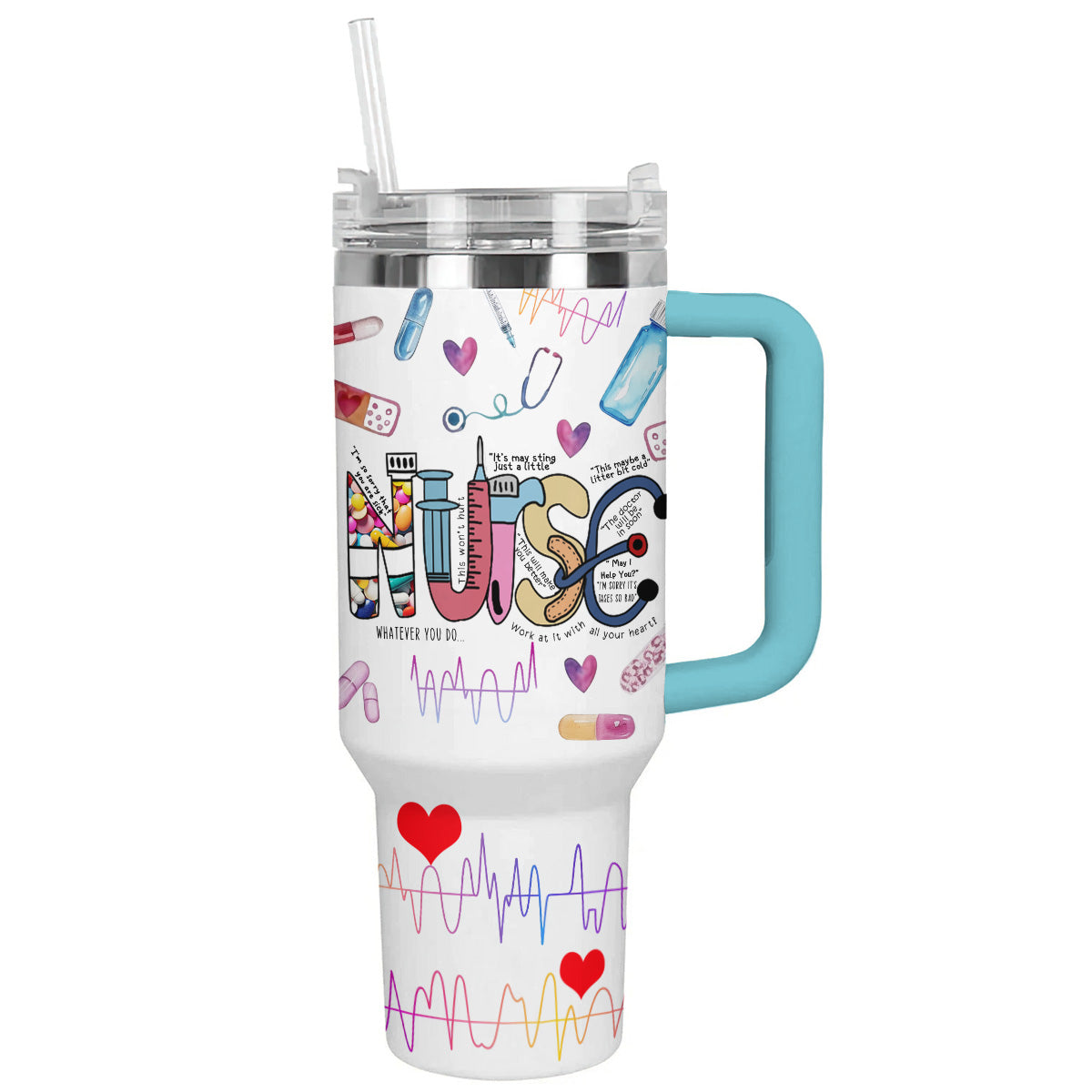 Nurse 40 Oz Shineful™ Tumbler Colorful Nl09 40Oz