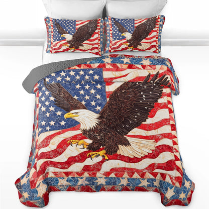 Shineful All Season Quilt 3-Piece Set Freedom Soars American