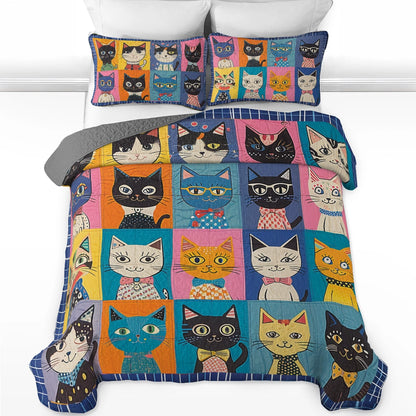 Shineful All Season Quilt 3-Piece Set Purrfectly Playful Cats