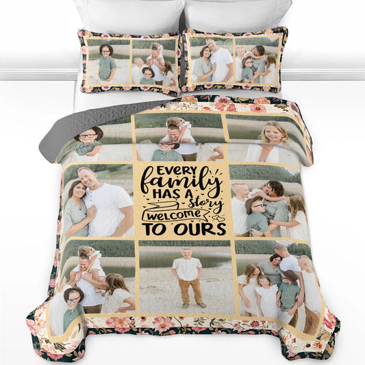 Shineful All Season Quilt 3-Piece Set Personalized Family Story