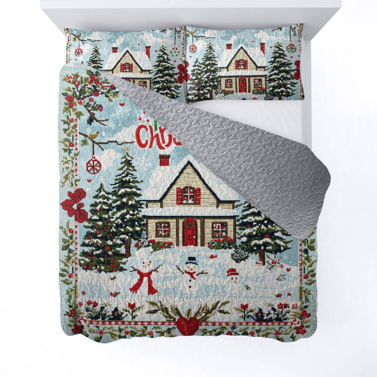 Shineful All Season Quilt 3-Piece Set Christmas Cottage