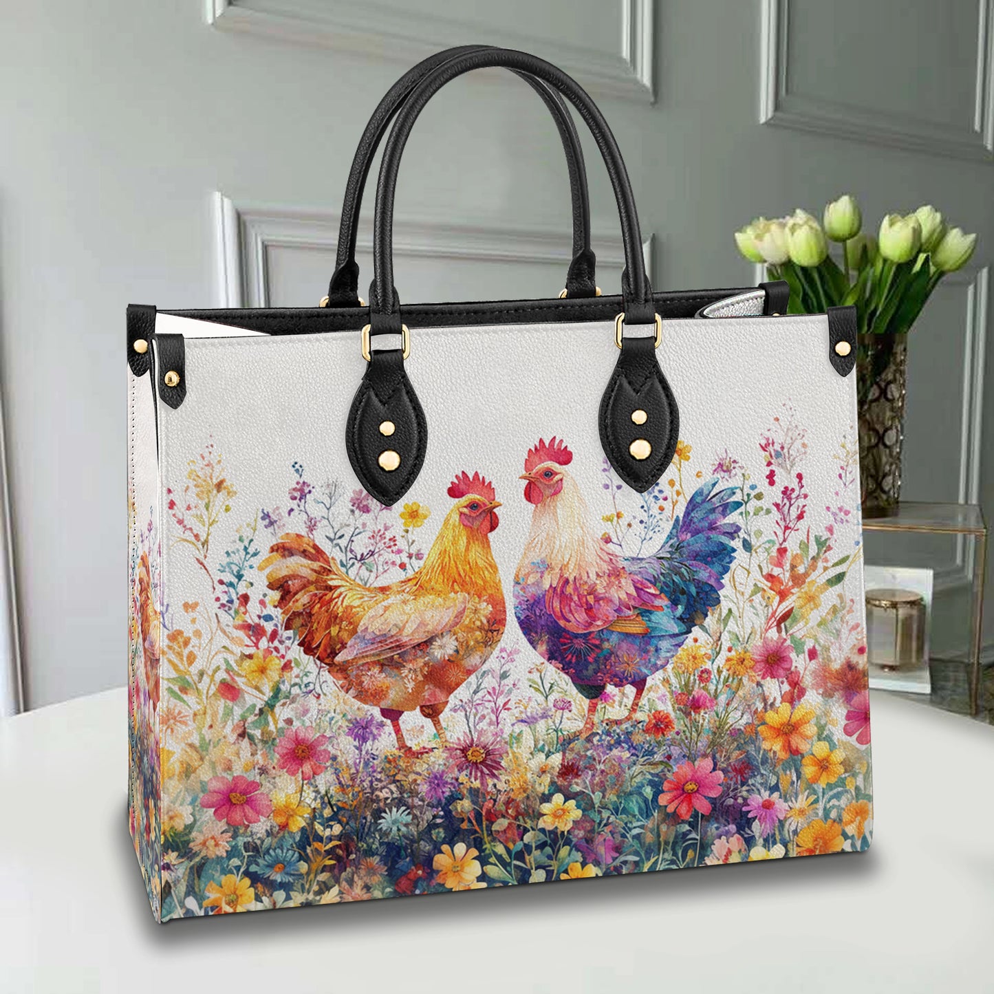 Shineful Leather Bag Springtime Rooster