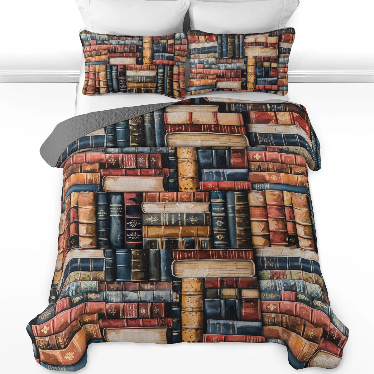 Shineful All Season Quilt 3-Piece Set Reading Library Dreams