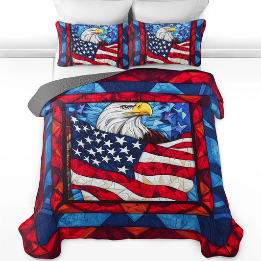 Shineful All Season Quilt 3-Piece Set Patriot's Pride American