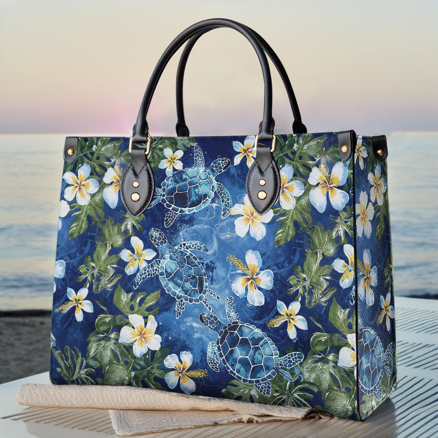 Shineful Leather Bag Sea Turtle Tropical