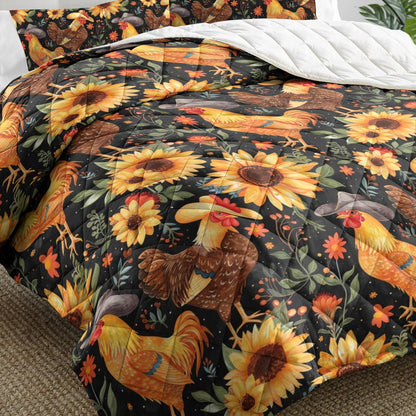 Shineful - All Season Quilt 3-Piece Set Chicken Cowboy