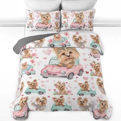 Shineful All Season Quilt 3-Piece Set Lovely Yorkie