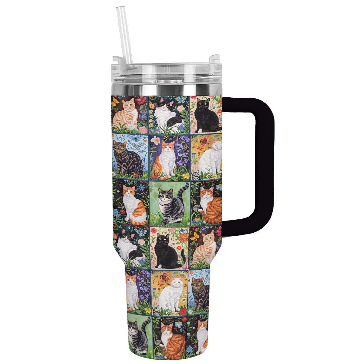 Shiny Tumbler Katze Blumen Katzen