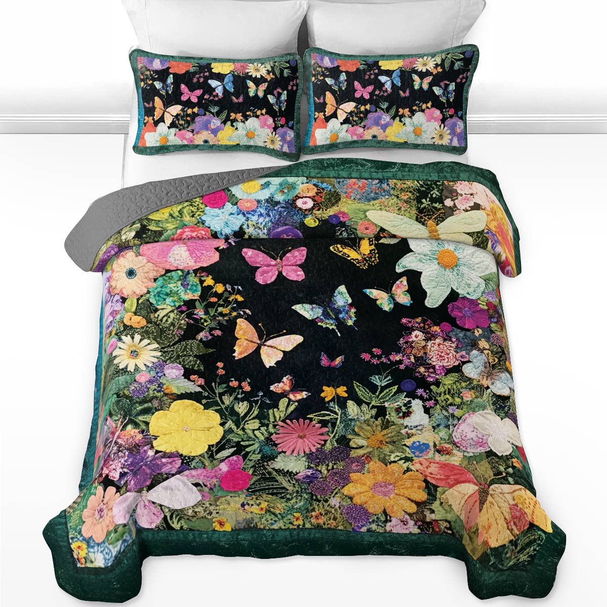 Shineful All Season Quilt 3-Piece Set Butterfly Symphony