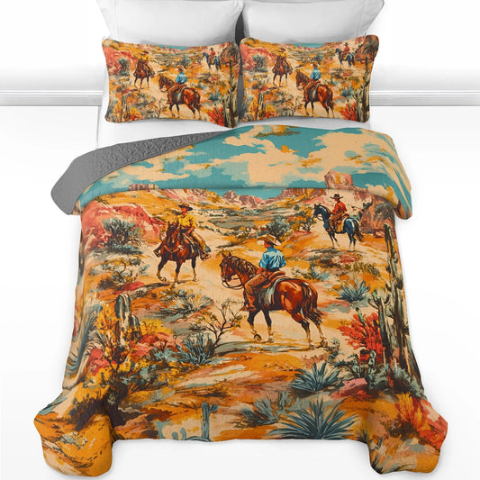 Shineful All Season Quilt 3-Piece Set Desert Trails Cowboy