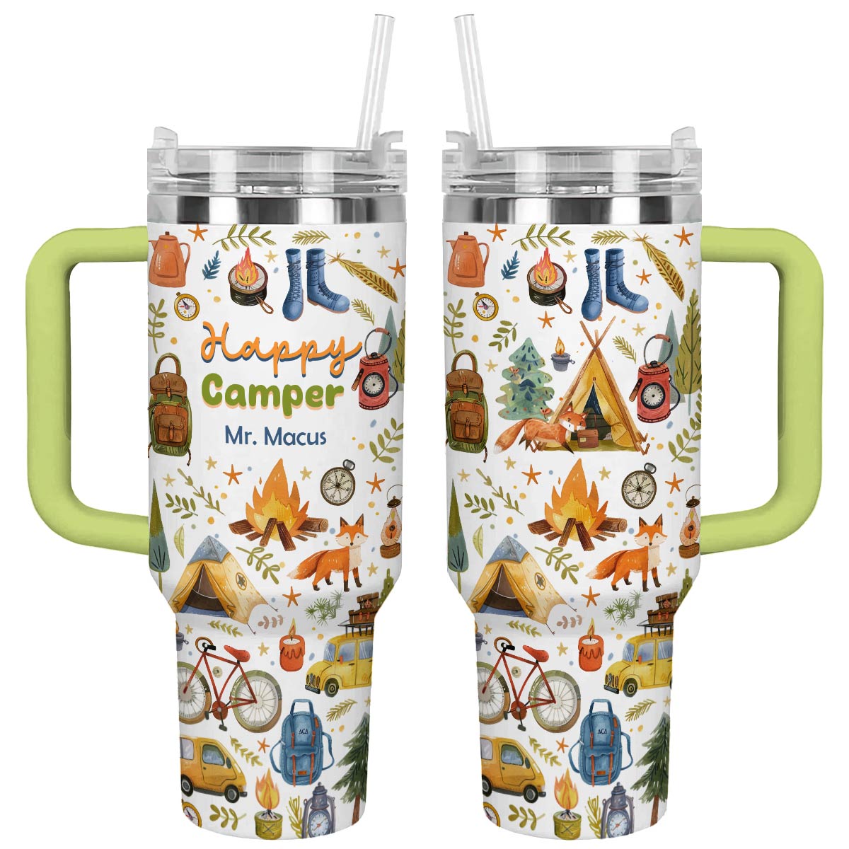 Shineful Tumbler Happy Camping Personalized