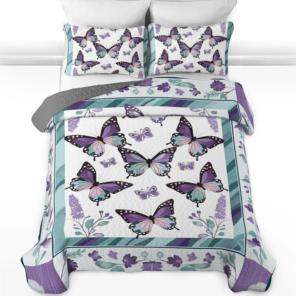 Shineful All Season Quilt 3-teiliges Set Butterfly Bliss