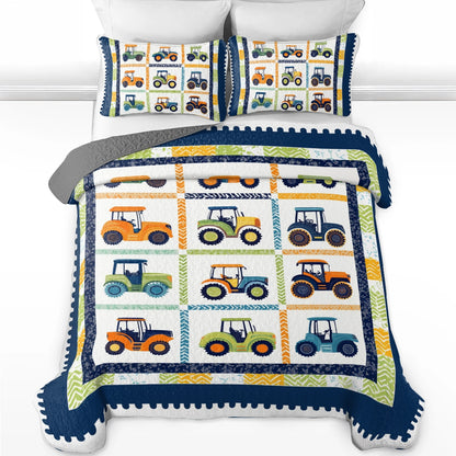 Shineful All Season Quilt 3-Piece Set Farm Bright Tractor