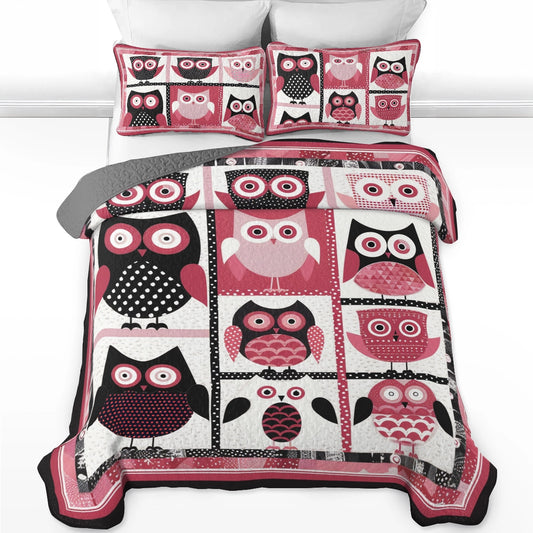 Shineful All Season Quilt 3-Piece Set Charming Owl