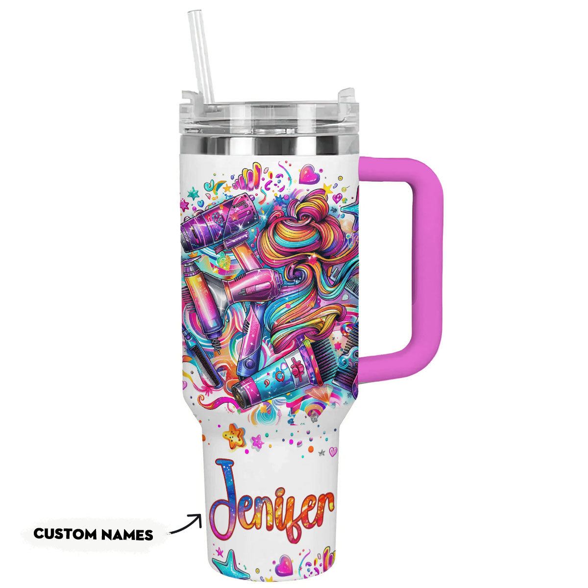 Shineful Tumbler Personalized Rainbow Hairstylist